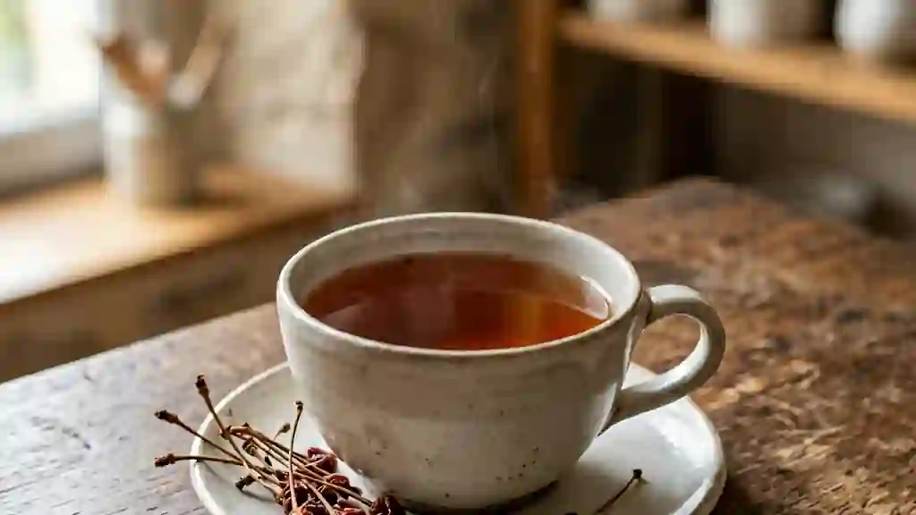 Infusion de queues de cerises légère et boisée - Photo de présentation