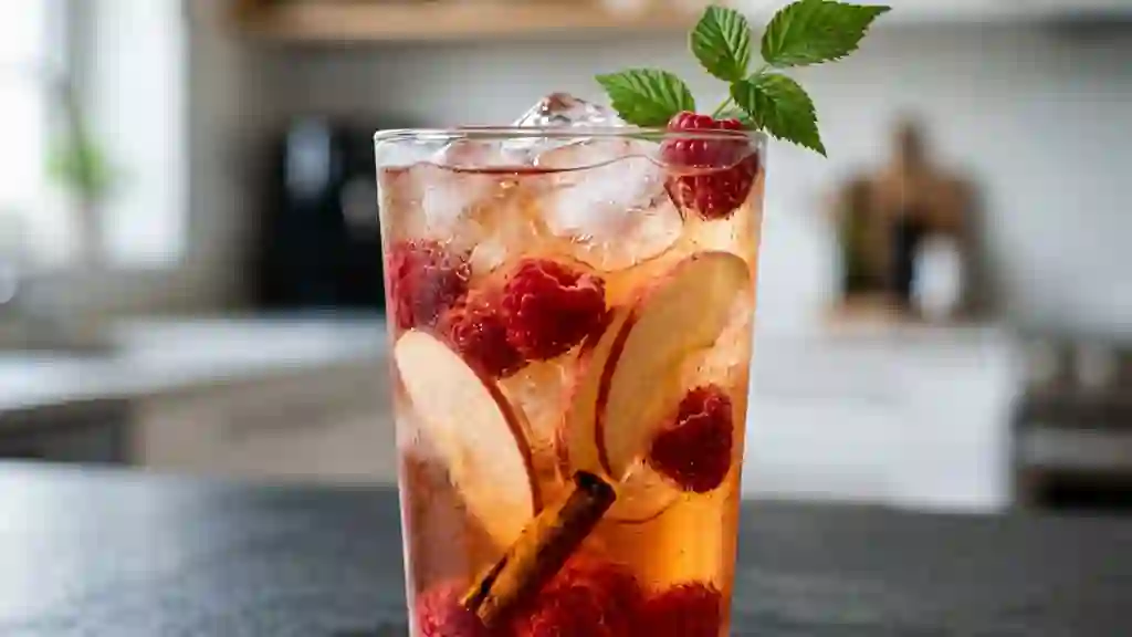 Pomme-cannelle glacée aux framboises acidulées - Photo de présentation