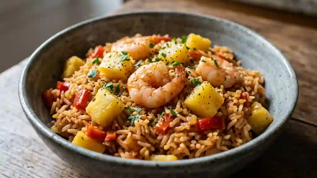 Jambalaya Cajun aux Crevettes et Ananas - Photo de présentation