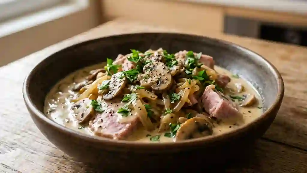 Jambon à la bourguignonne crémeux - Photo de présentation