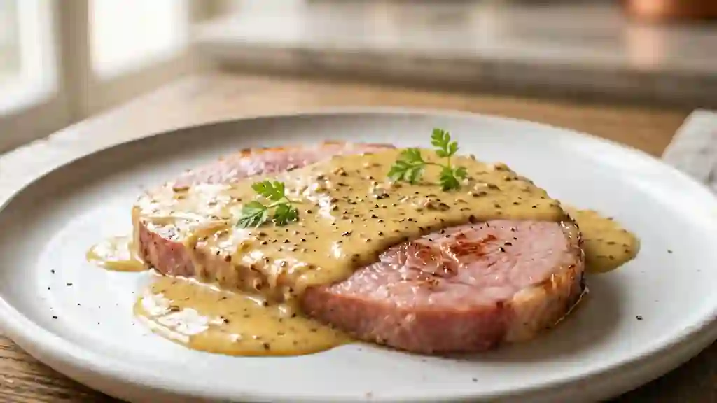Jambon Fondant Sauce Moutarde Onctueuse - Photo de présentation