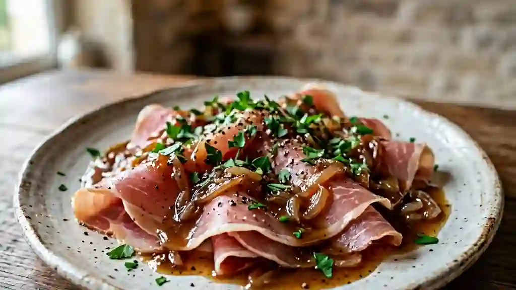Jambon jurassien aux échalotes fondantes - Photo de présentation