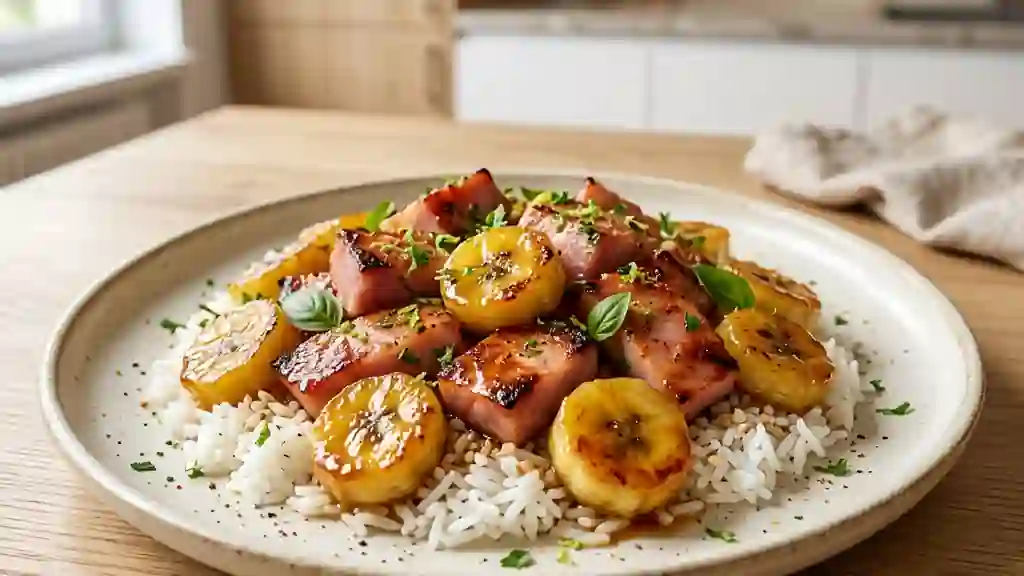 Jambon Glacé au Miel et Bananes Fondantes - Photo de présentation