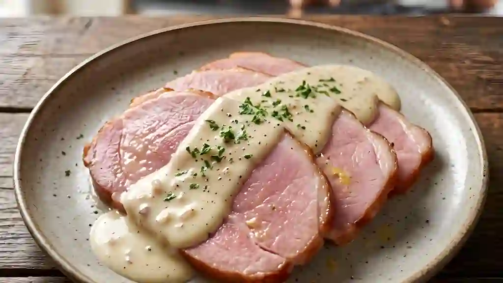 Jambon d'York fondant, crème au Chablis - Photo de présentation