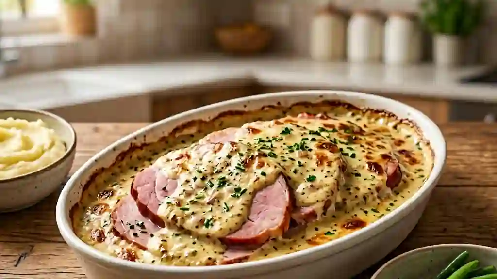 Jambon gratiné à la crème moutardée - Photo de présentation