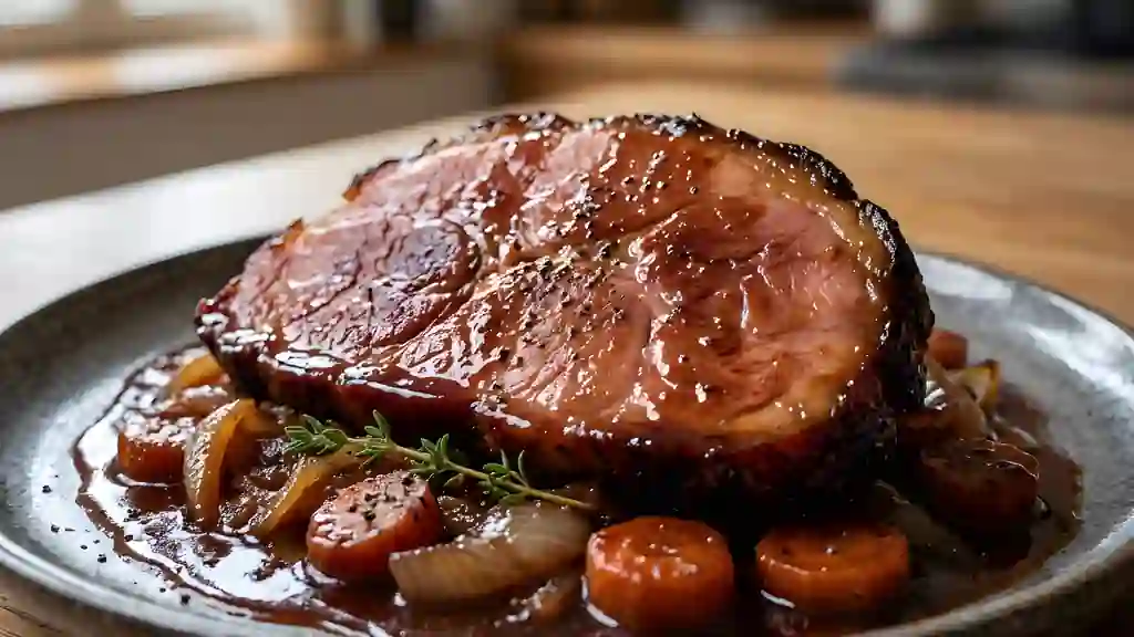 Jambon fondant braisé au Porto - Photo de présentation