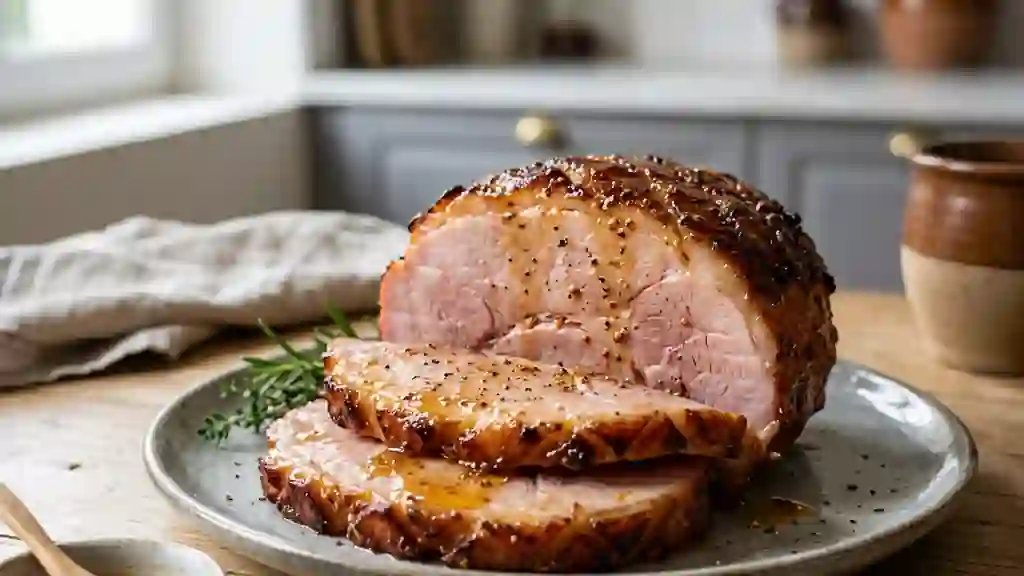Jambon Rôti Laqué au Miel et Moutarde - Photo de présentation