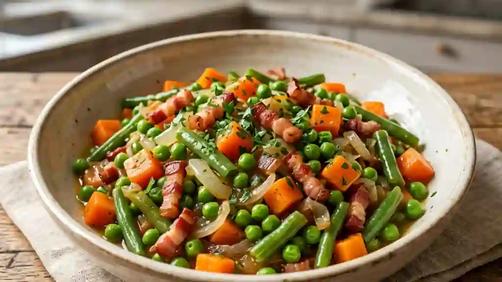 Jardinière fondante aux légumes et lardons fumés - Photo de présentation