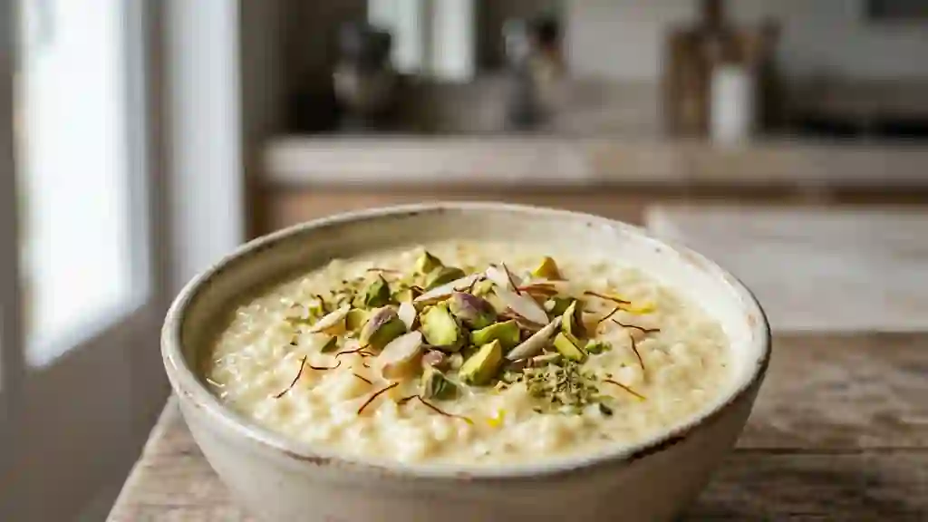Kheer Indien Crémeux au Safran et Pistaches - Photo de présentation
