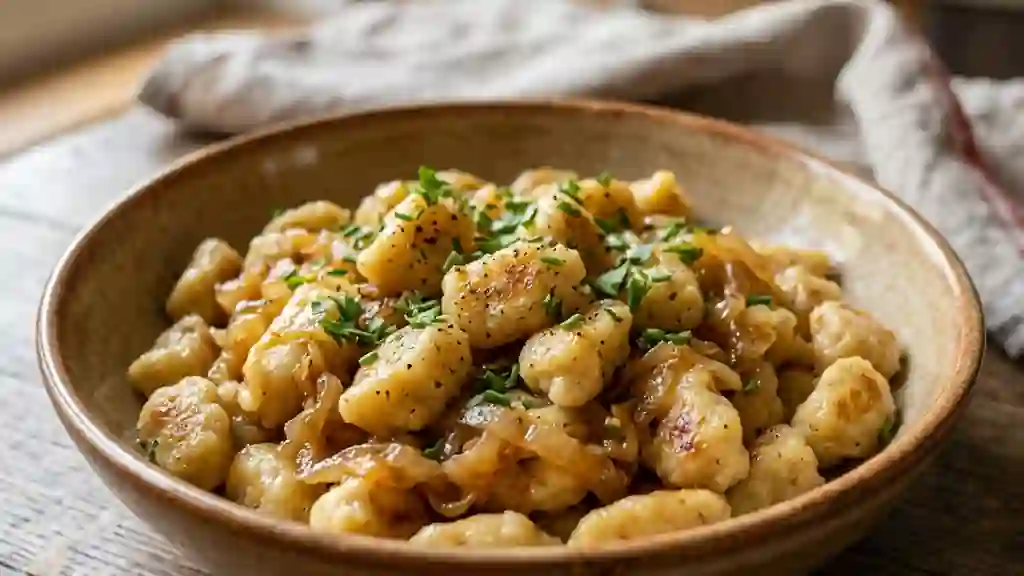 Knèpfles Fondants aux Oignons Caramélisés - Photo de présentation