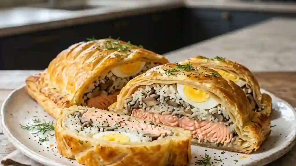 Koulibiac au Saumon et Riz Parfumé - Photo de présentation