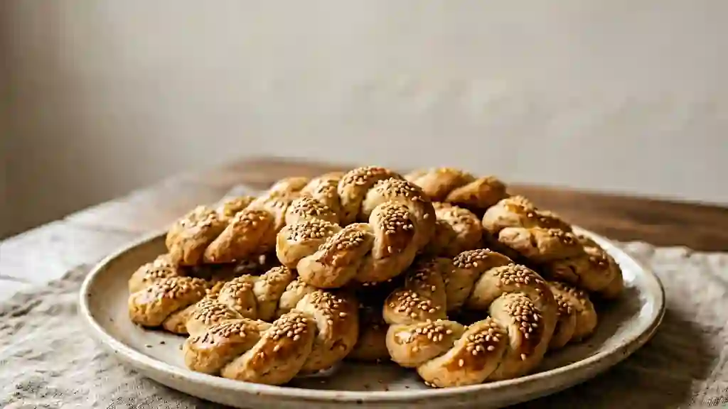 Koulourakia croquants à l'orange et au sésame - Photo de présentation