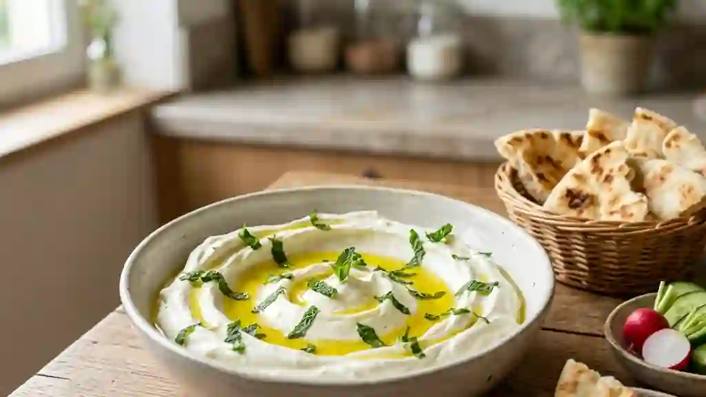 Labneh crémeux à l'huile d'olive - Photo de présentation