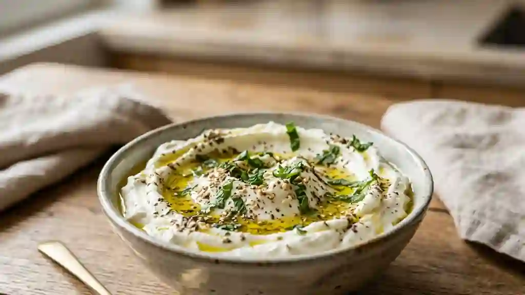 Labneh crémeux à l'huile d'olive et zaatar - Photo de présentation
