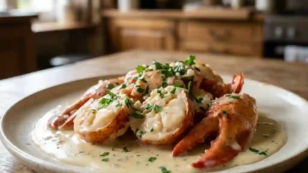 Langouste charnue à la crème de Champagne - Photo de présentation