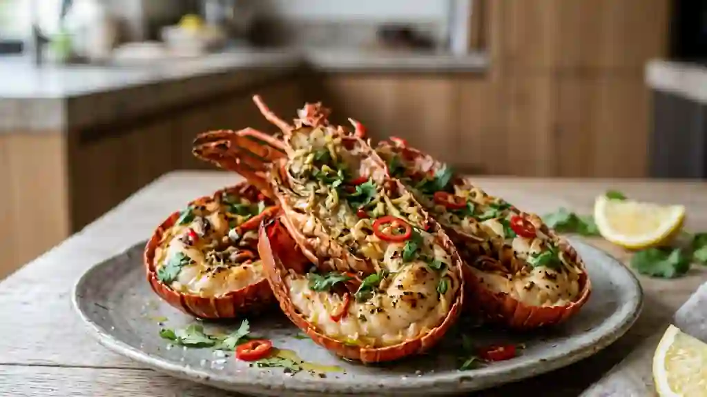 Langouste grillée au gingembre et piment - Photo de présentation