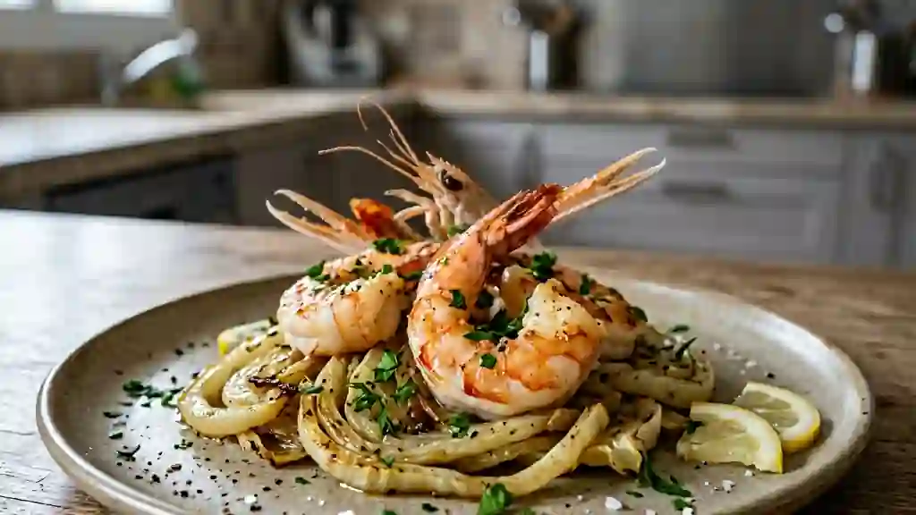 Langoustines nacrées et fenouil caramélisé - Photo de présentation