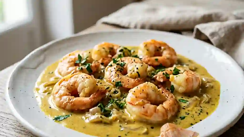 Langoustines veloutées au curry et vin blanc - Photo de présentation