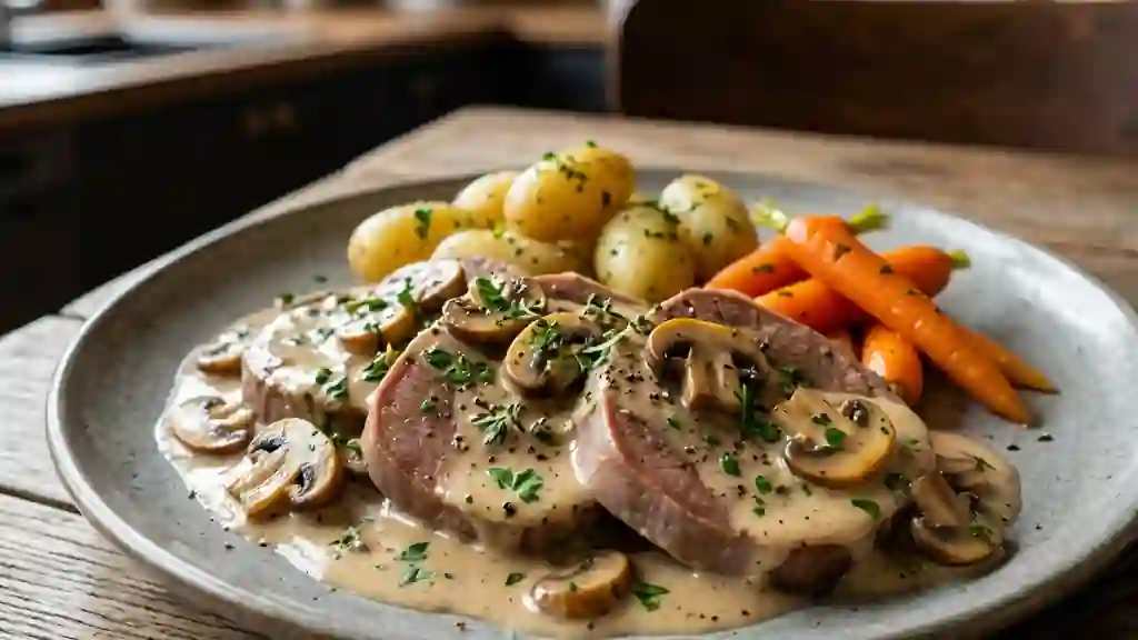 Langue de bœuf fondante aux champignons - Photo de présentation