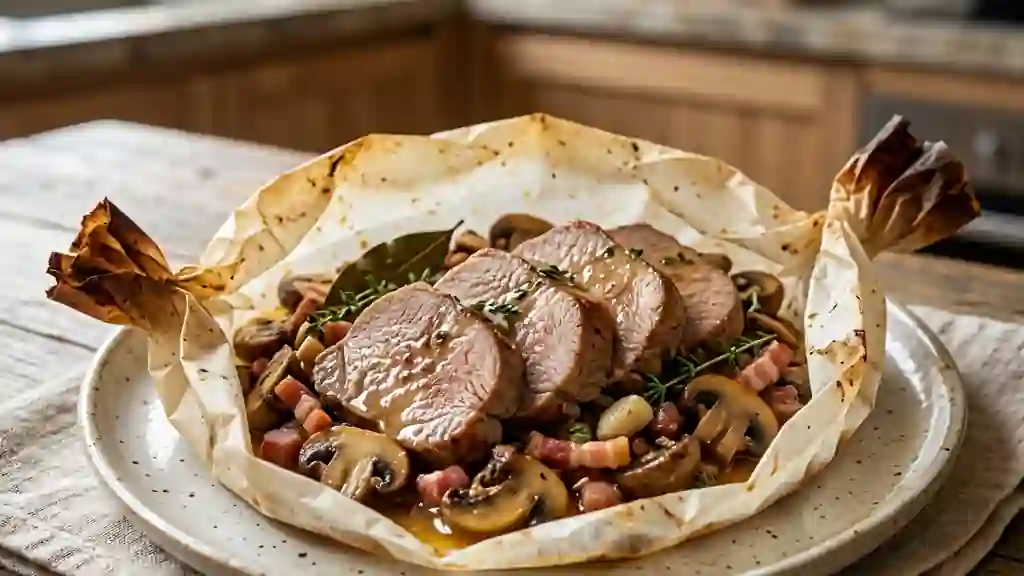 Langue de Veau Fondante au Lard et Champignons - Photo de présentation