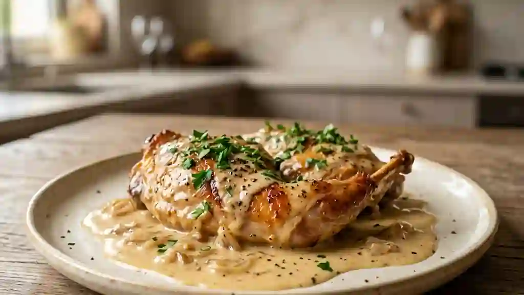 Lapin à la bressane : sauce onctueuse et moutardée - Photo de présentation