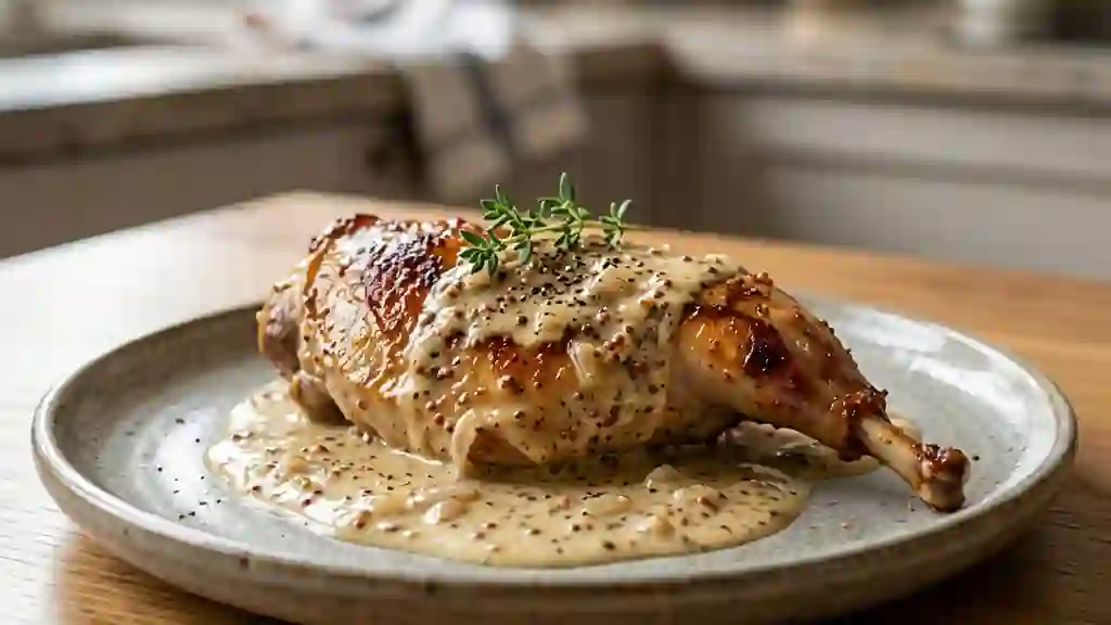 Lapin à la moutarde fondante et crème onctueuse - Photo de présentation