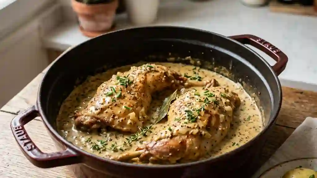 Lapin à la moutarde tendre et crémeux - Photo de présentation