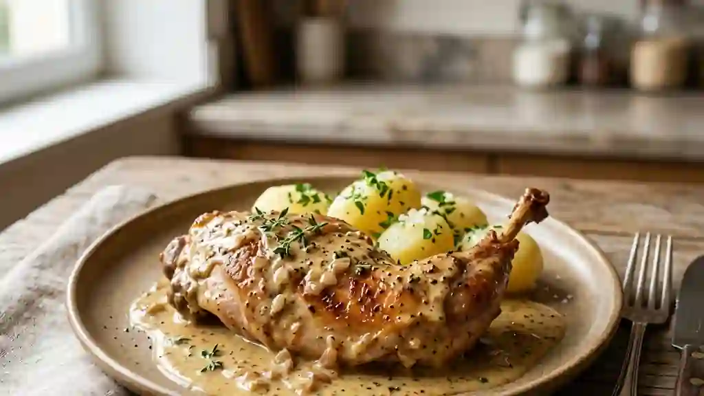 Lapin à la moutarde onctueux en cocotte - Photo de présentation