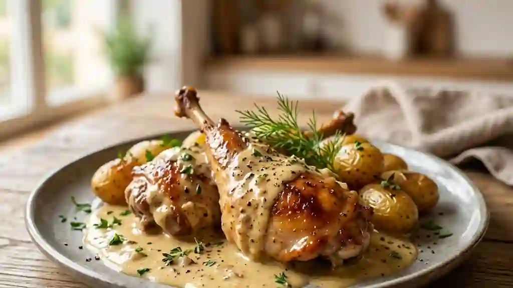 Lapin à la moutarde onctueux et fondant - Photo de présentation