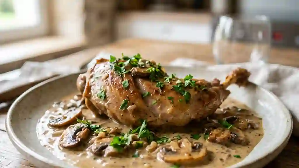 Lapin à la picarde, crème et moutarde - Photo de présentation