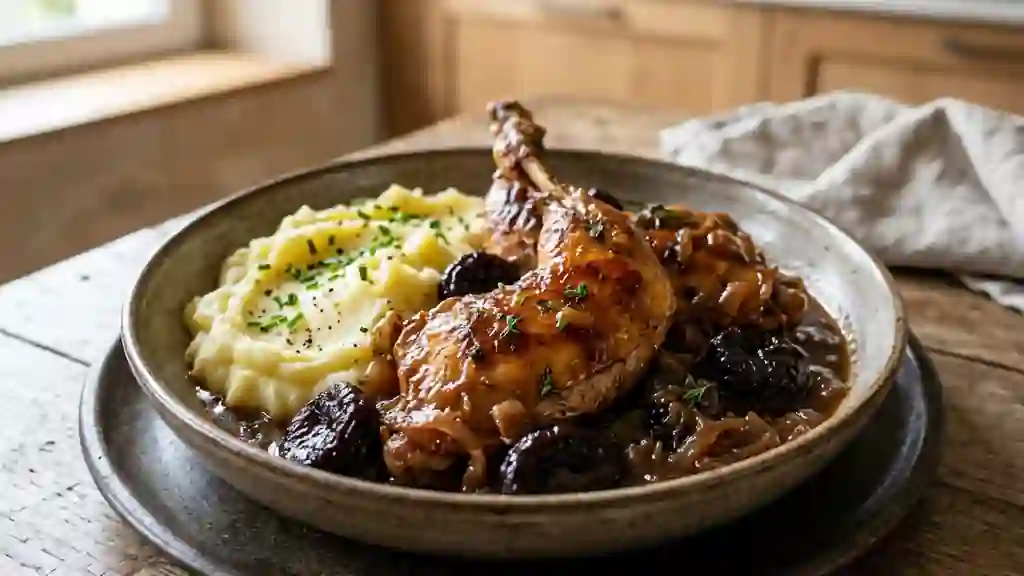 Lapin aux pruneaux fondant et sa sauce onctueuse - Photo de présentation