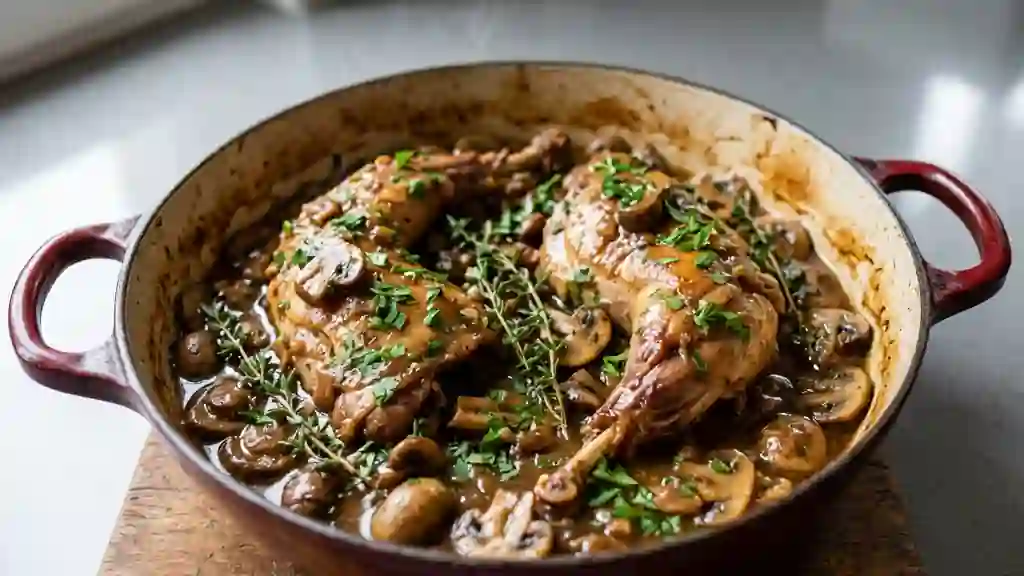 Lapin de Garenne aux Champignons et Vin Blanc - Photo de présentation