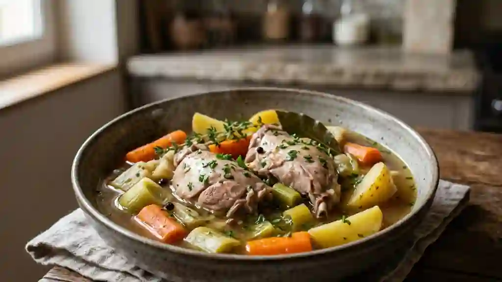 Lapin en pot-au-feu fondant aux légumes - Photo de présentation