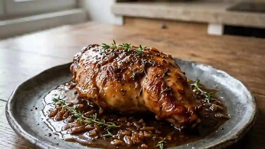 Lapin doré et flambé au rhum ambré - Photo de présentation