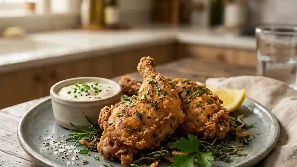 Lapin Frit Croustillant aux Herbes Fraîches - Photo de présentation