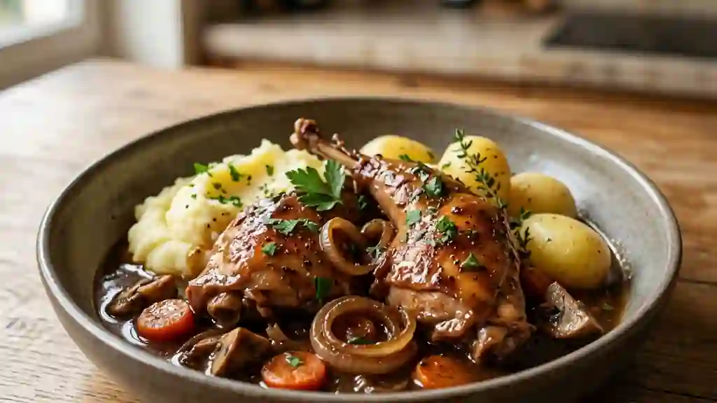 Lapin fondant à la Chimay et champignons - Photo de présentation