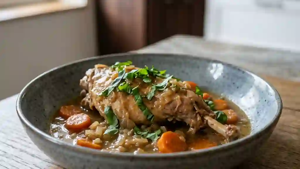 Lapin fondant au basilic et vin blanc - Photo de présentation