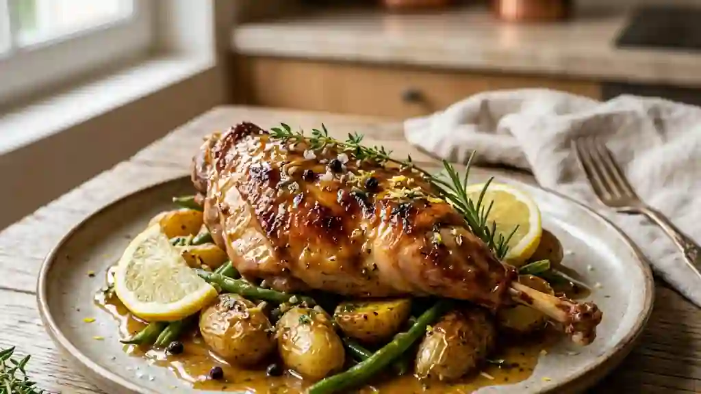 Lapin fondant au citron et romarin - Photo de présentation