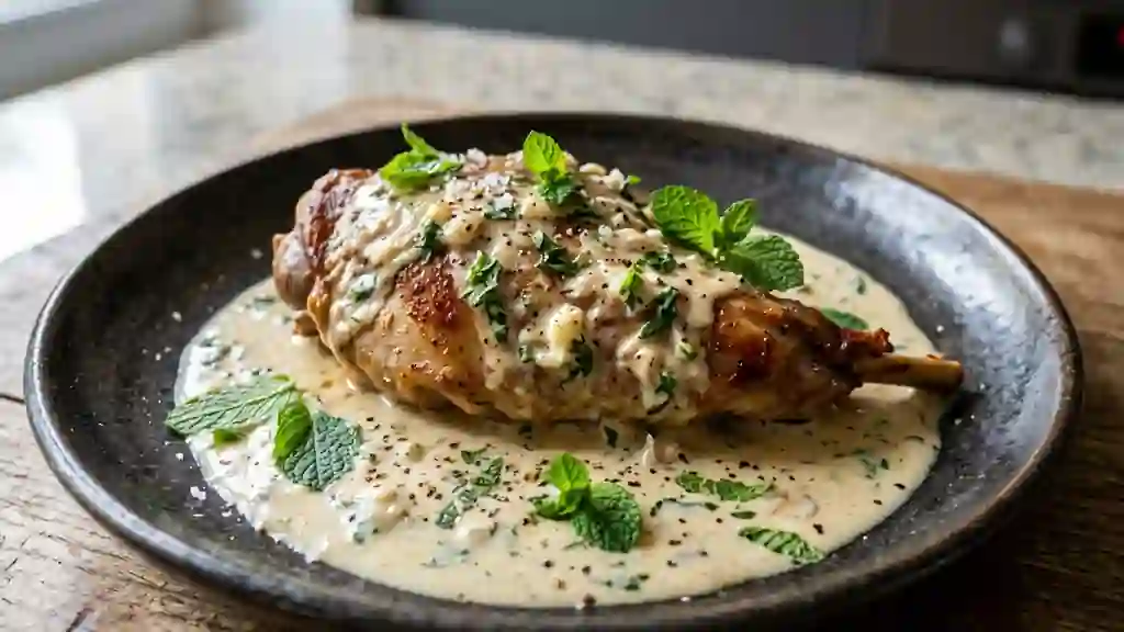 Lapin fondant au chèvre frais et menthe - Photo de présentation
