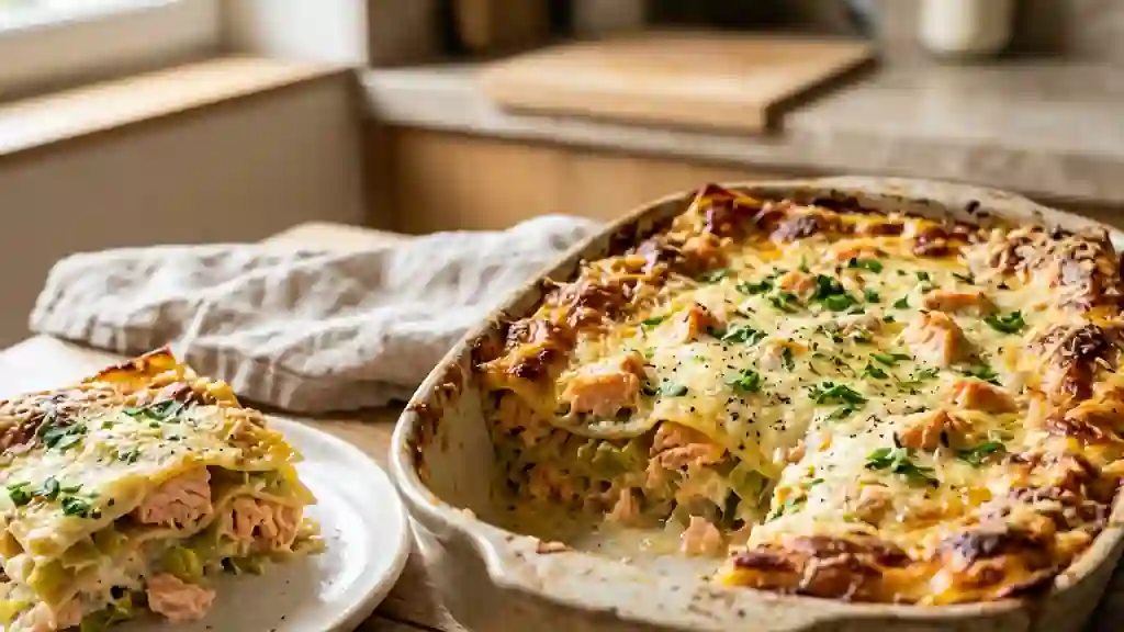 Lasagnes crémeuses saumon poireaux - Photo de présentation