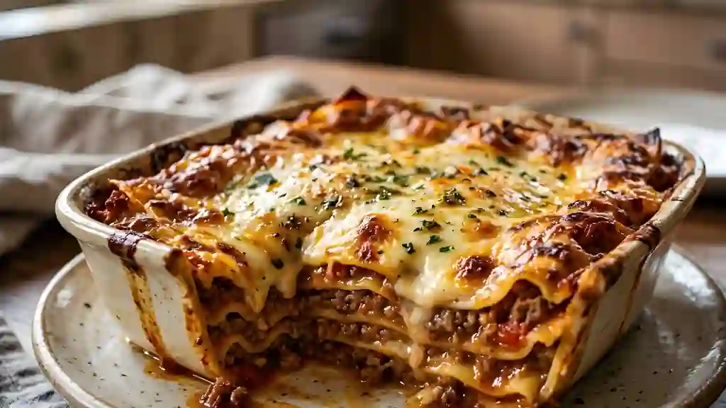 Lasagnes au bœuf fondantes et gratinées - Photo de présentation