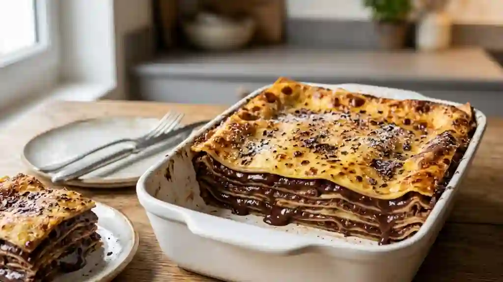 Lasagnes fondantes au chocolat noir - Photo de présentation