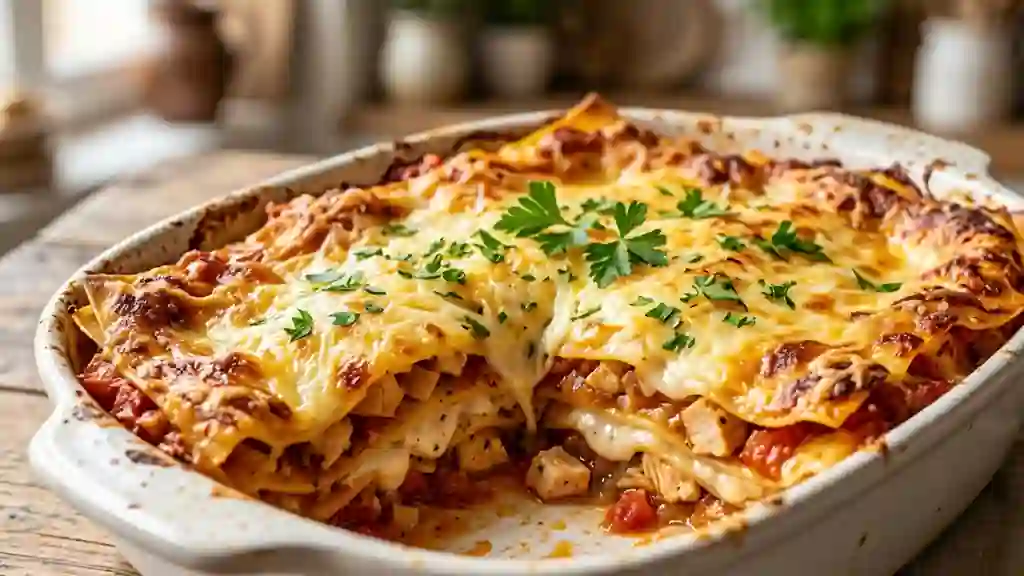 Lasagnes au Poulet Fondantes et Béchamel Onctueuse - Photo de présentation