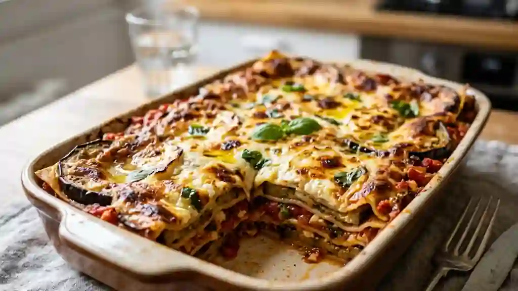 Lasagnes Fondantes Aubergine et Chèvre Frais - Photo de présentation
