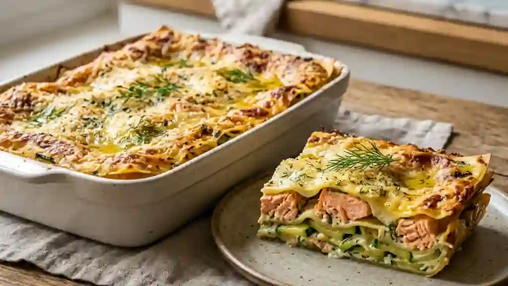 Lasagnes Fondantes Saumon, Courgettes et Ricotta - Photo de présentation