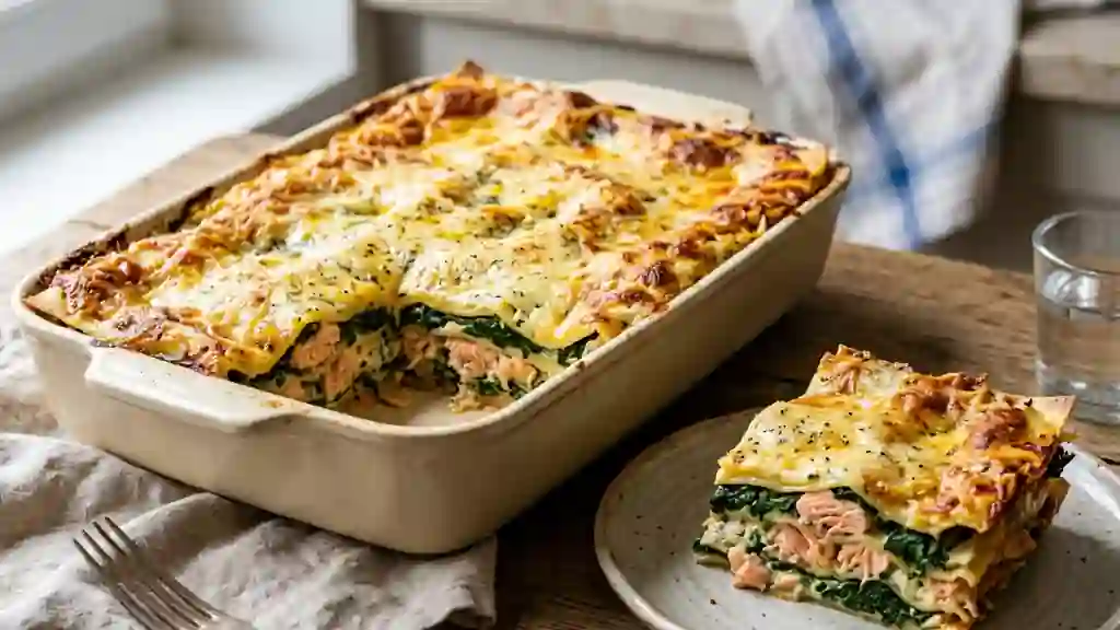 Lasagnes crémeuses saumon, épinards et ricotta - Photo de présentation