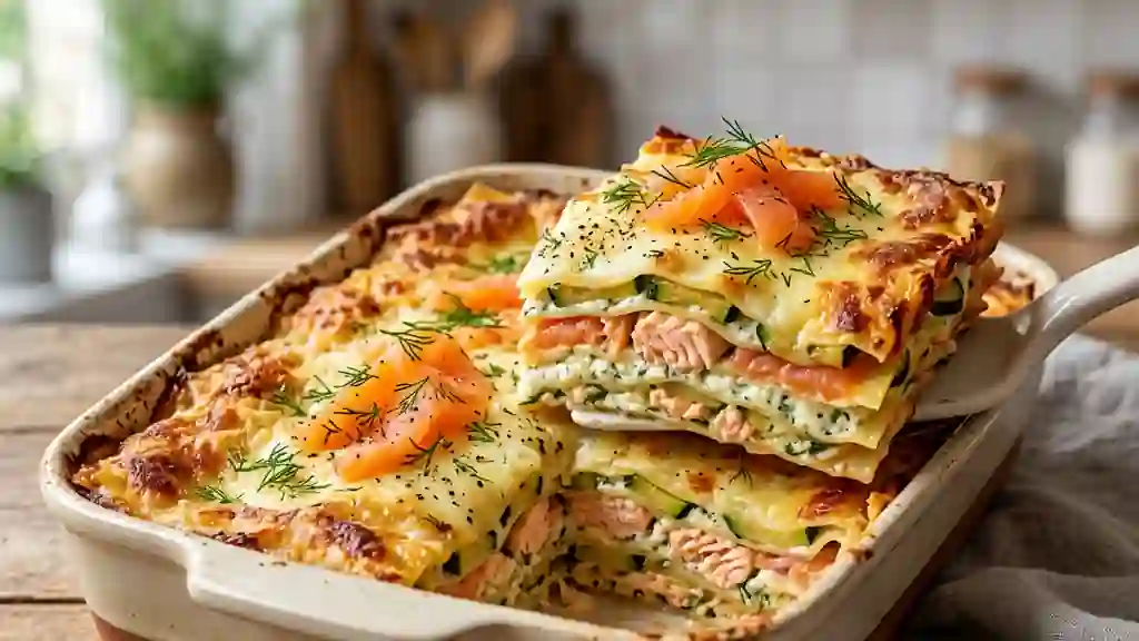 Lasagnes Fondantes Saumon, Courgettes et Ricotta - Photo de présentation