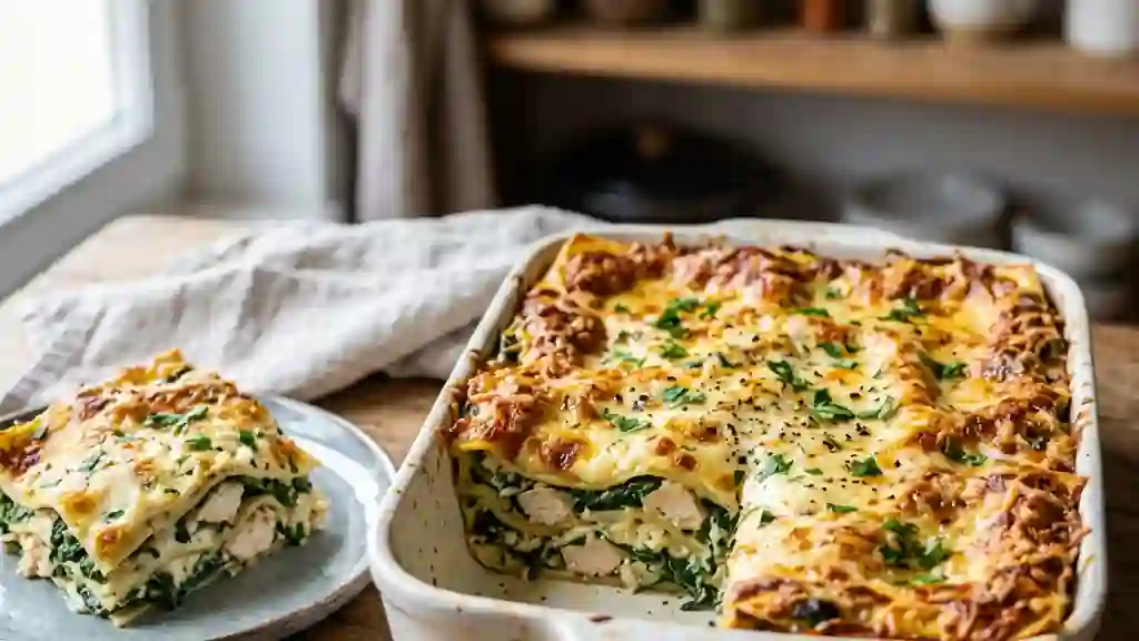 Lasagnes Fondantes Poulet, Ricotta et Épinards - Photo de présentation