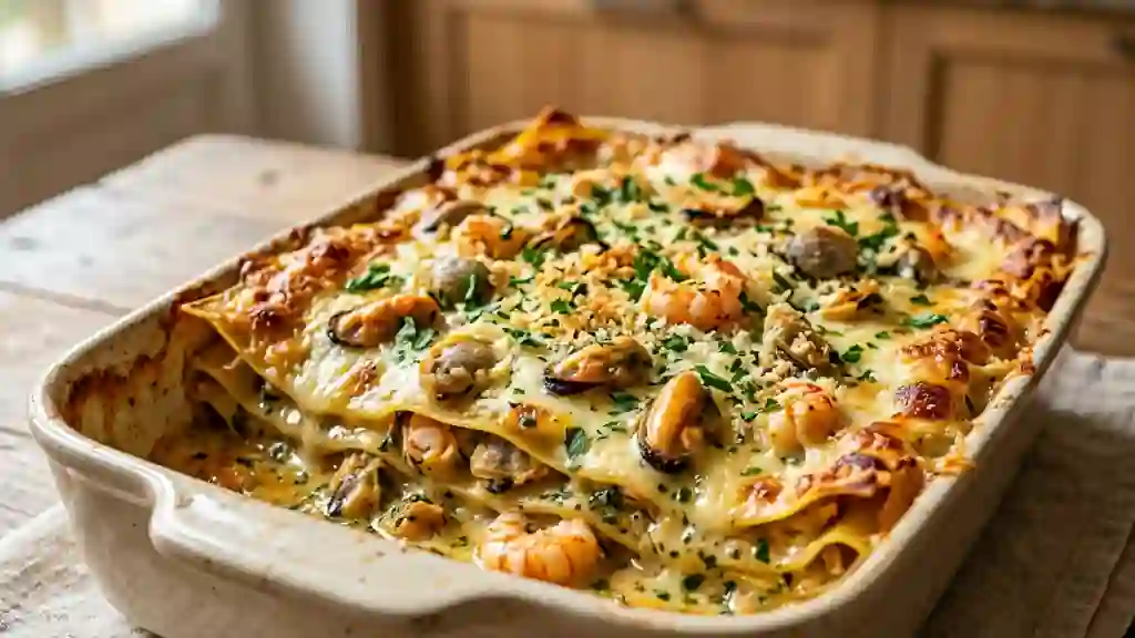 Lasagnes Crémeuses aux Coquillages et Langoustines - Photo de présentation