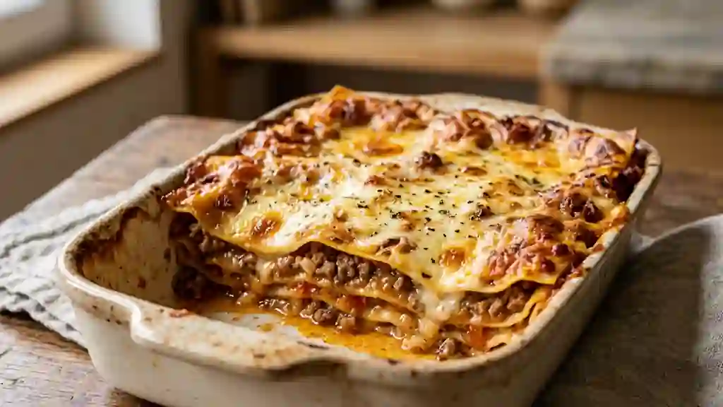 Lasagnes fondantes au bœuf et béchamel - Photo de présentation